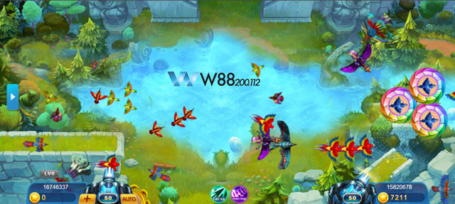 Giao diện game bắn cá bird hunter W88