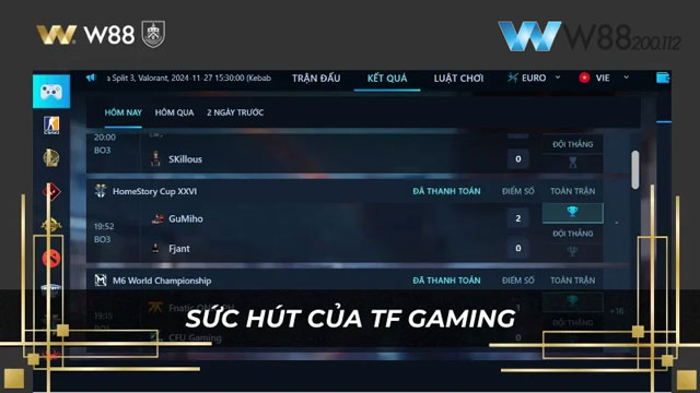 Sức hút của sảnh game TF GAMING ESPORTS