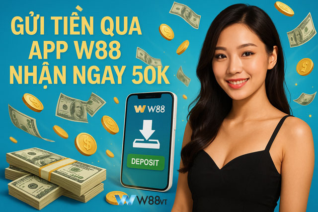 gửi tiền qua app W88 nhận ngay 50k