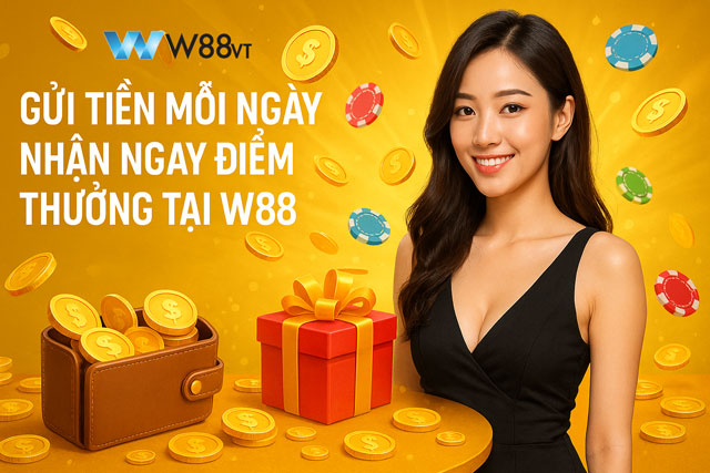 gửi tiền mỗi ngày nhận ngay điểm thưởng tại W88