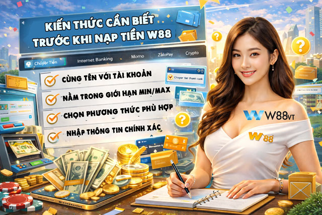 Kiến thức cần nắm trước khi nhập lệnh nạp tiền W88