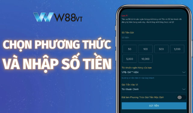 Nạp tiền W88 qua kênh chuyển khoản ngân hàng truyền thống