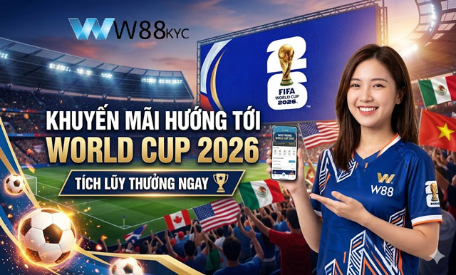 Khuyến Mãi Hướng Tới World Cup 2026 W88 Có Gì Đáng Chú Ý? 2 Cách tham gia khuyến mãi hướng tới World Cup 2026